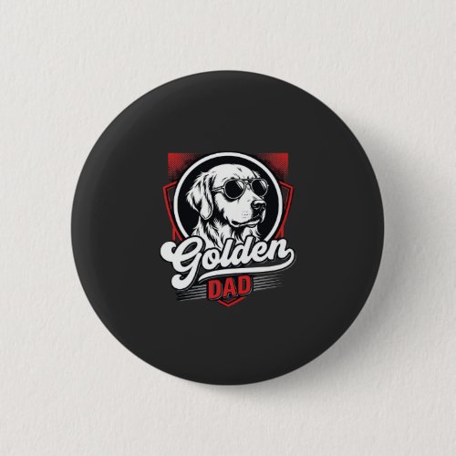 Golden Dad Golden Retriever Sunglasses Design Button