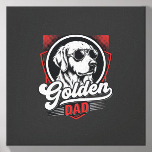 Golden Dad Golden Retriever Sunglasses Design Canvas Photo Tile