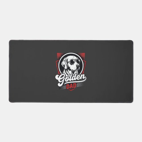 Golden Dad Golden Retriever Sunglasses Design Desk Mat