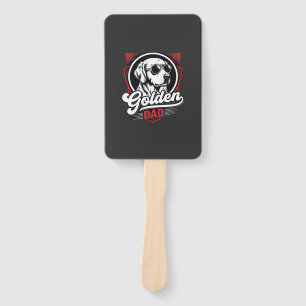 Golden Dad Golden Retriever Sunglasses Design Hand Fan