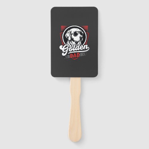 Golden Dad Golden Retriever Sunglasses Design Hand Fan