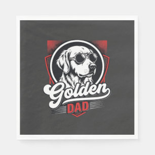 Golden Dad Golden Retriever Sunglasses Design Napkins
