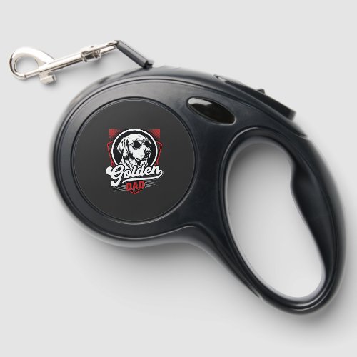 Golden Dad Golden Retriever Sunglasses Design Retractable Pet Leash