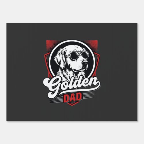Golden Dad Golden Retriever Sunglasses Design Sign