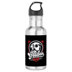 Golden Dad Golden Retriever Sunglasses Design Stainless Steel Water Bottle
