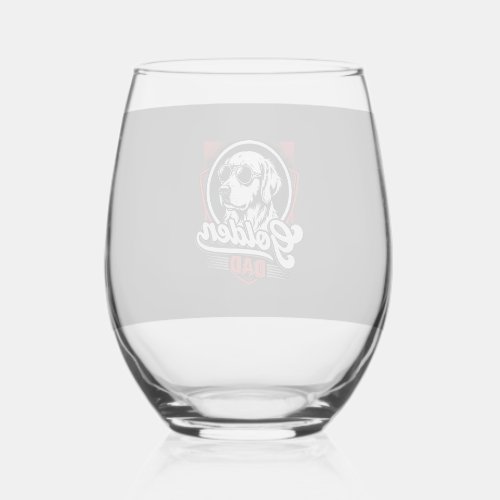 Golden Dad Golden Retriever Sunglasses Design Stemless Wine Glass