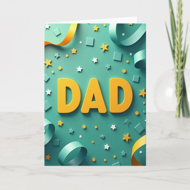 Golden Dad Letters Fathers Day Card (Front)