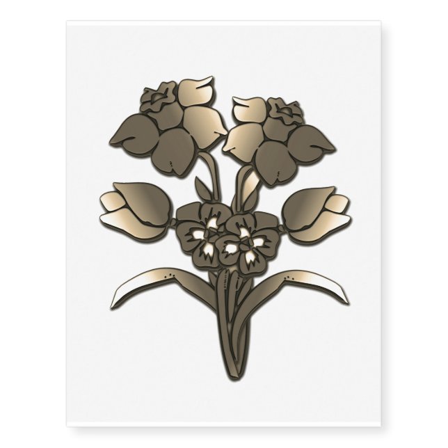 Golden Daffodil Temporary Tattoos (Front)