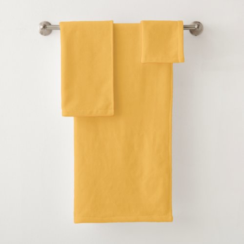 Golden Daffodil Yellow Bright Solid Color Bath Towel Set