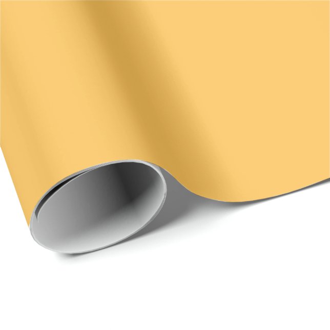 Golden Daffodil Yellow, Bright Solid Color Wrapping Paper (Roll Corner)