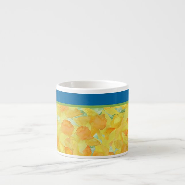 Golden Daffodils Espresso Coffee Mug to Customize (Front)