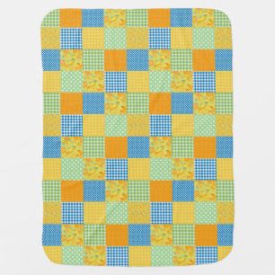Golden Daffodils Faux Patchwork: Baby Blanket