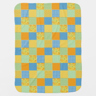 Golden Daffodils Faux Patchwork: Baby Blanket