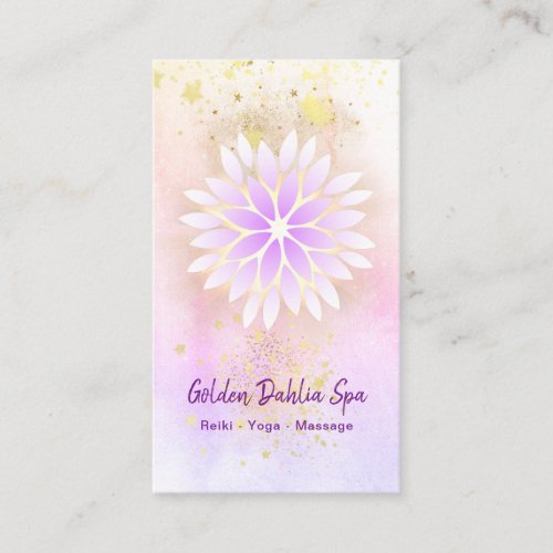  Golden Dahlia Pastel Pink Lavender AP2 Business Card
