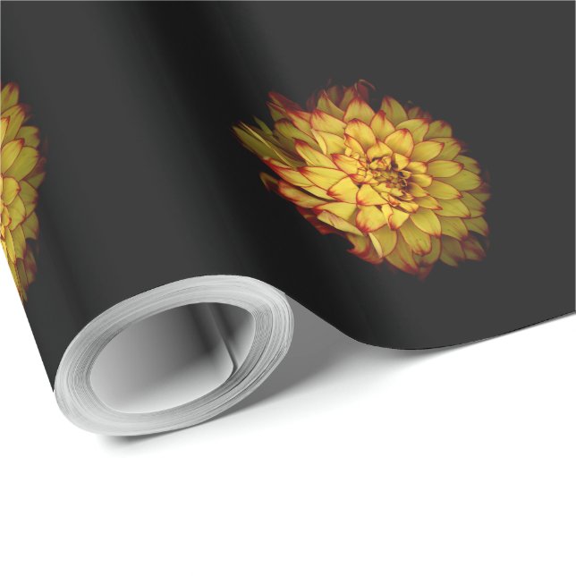 Golden Dahlia Wrapping Paper (Roll Corner)
