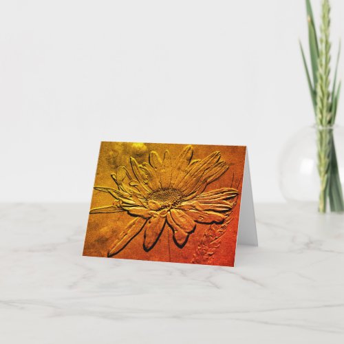 Golden Daisy Floral Art Customizable Note Card