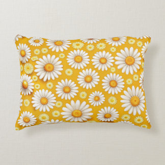 Golden Daisy Garden Accent Pillow