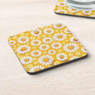 Golden Daisy Garden Beverage Coaster