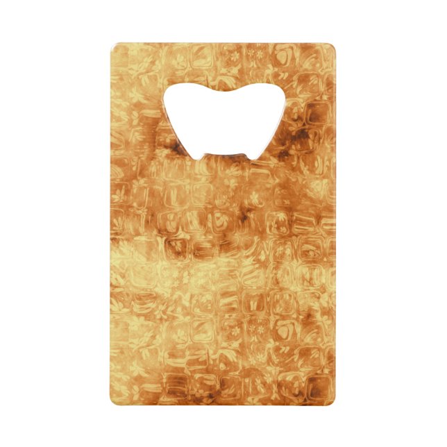 Golden Daisy Reflections Abstract Credit Card Bottle Opener (Front)