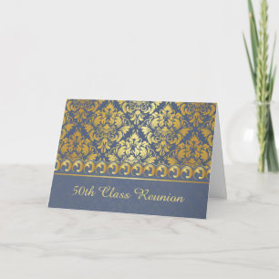Golden damask 50th Class Reunion Greeting Card