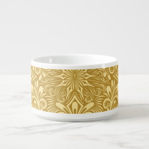 Golden Damask Baroque Floral Pattern Bowl