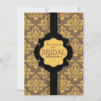 Golden Damask BRS Invitation Card