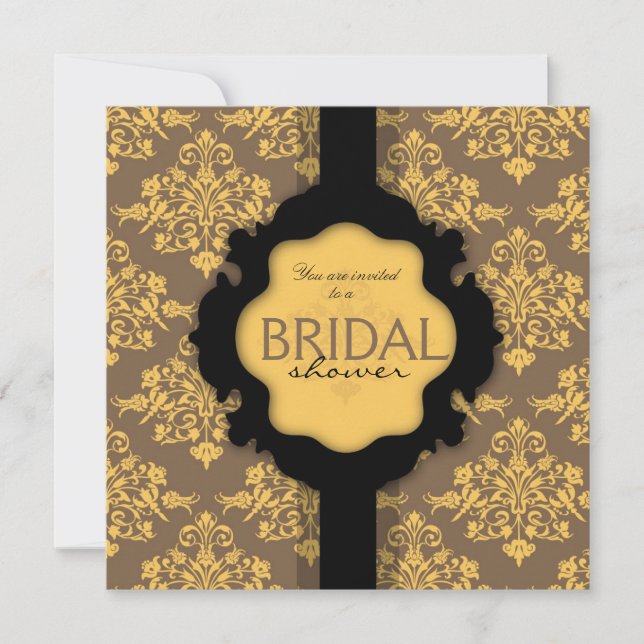 Golden Damask BRS Invitation Square (Front)