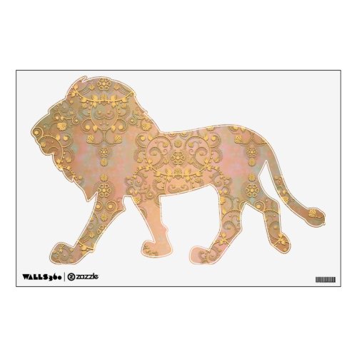 Golden Damask Fancy Lion Wall Decal
