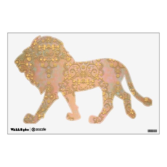 Golden Damask Fancy Lion Wall Decal (Front)