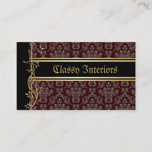 Golden Damask Luxury Custom Business Cards