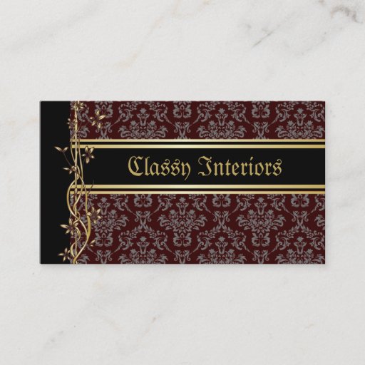Customizable Golden Damask Luxury Custom Business Cards