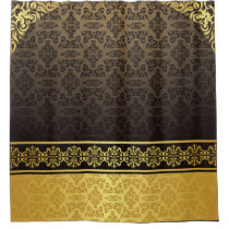 Golden Damask Shower Curtain