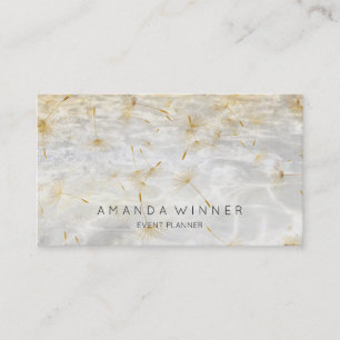 Golden Dandelion Confetti Grungy Gray Water Business Card
