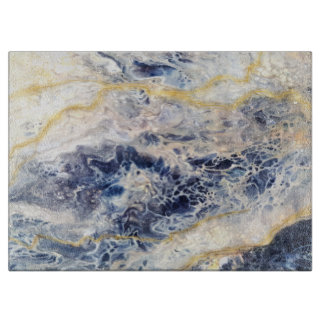 Golden Dark Abstract Marble Background Cutting Board