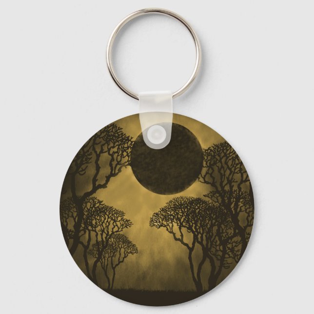 Golden Dark Forest Eclipse Keychain (Front)