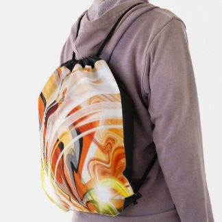 Golden Dark Swirl Drawstring Bag