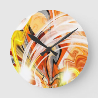 Golden Dark Swirl Round Clock