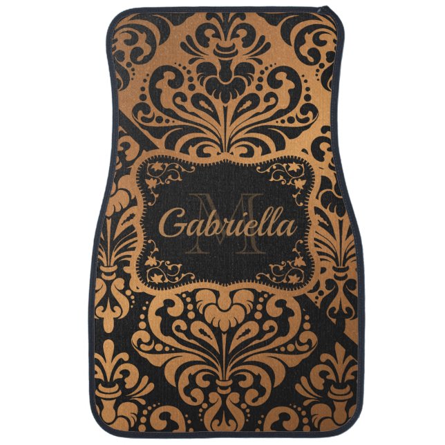 Golden Dasmask Pattern Car Floor Mat (Front)