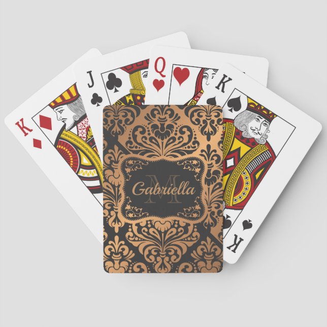 Golden Dasmask Pattern Poker Cards (Back)