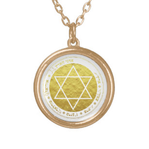 Golden Dawn Earth Pentacle gold color Gold Plated Necklace