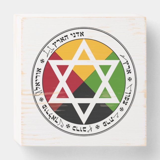 Golden Dawn Earth Pentacle Wooden Box Sign (Front Horizontal)