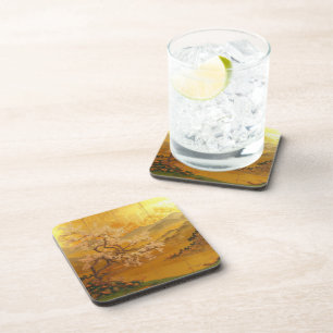 Golden Dawn Hard plastic coaster