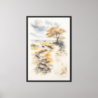 Golden Dawn on the Savanna Canvas Print