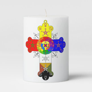 Golden Dawn Rose Cross Pillar Candle