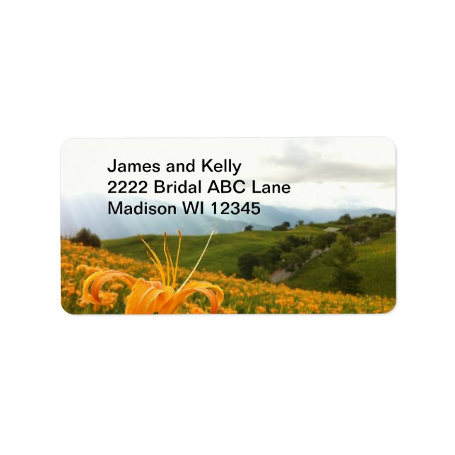 Golden Daylily flower Valley Label (Front)