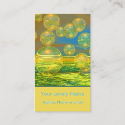 Golden Days, Yellow and Azure Tranquility Bubbles Business Card