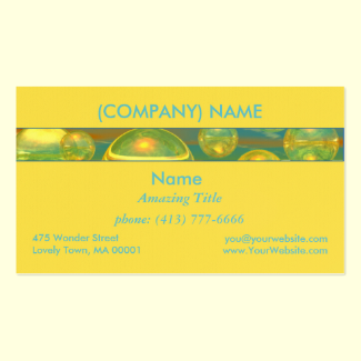 Golden Days - Yellow & Azure Tranquility Double-Sided Standard Business Cards (Pack Of 100)