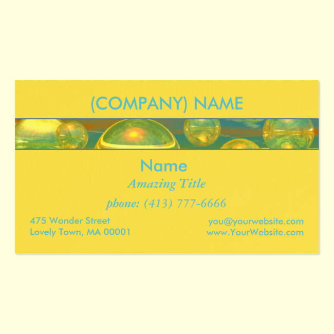 Golden Days - Yellow & Azure Tranquility Double-Sided Standard Business Cards (Pack Of 100)