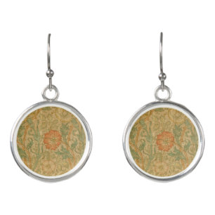 Golden Decorative Flowers Earrings