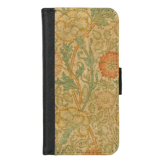 Golden Decorative Flowers iPhone Wallet Case (Front)